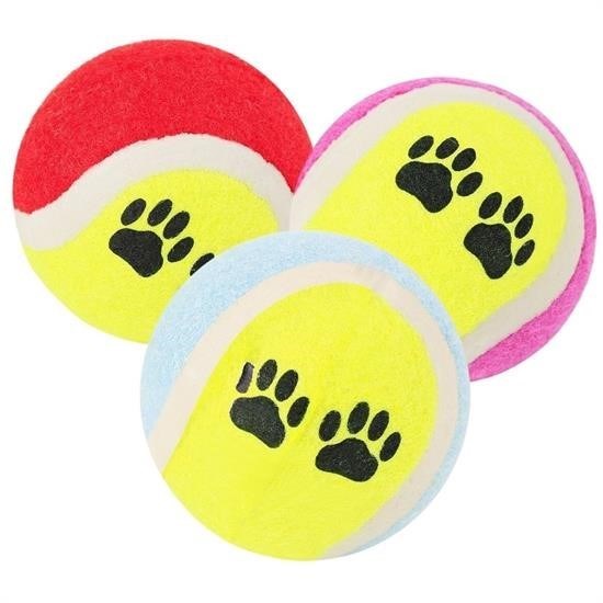 3lü Renkli Desenli Tenis Topu Kedi Köpek Oyuncağı, kedi oyuncağı, köpek oyuncağı, toptan petshop malzemeleri
