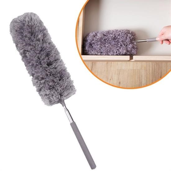 Toz Alma Püskülü, Toz Püskülü, 140 Cm Teleskopik Uzatılabilir Mikrofiber Yumuşak Başlıklı Gri Toz Alma Fırçası Toz Püskülü