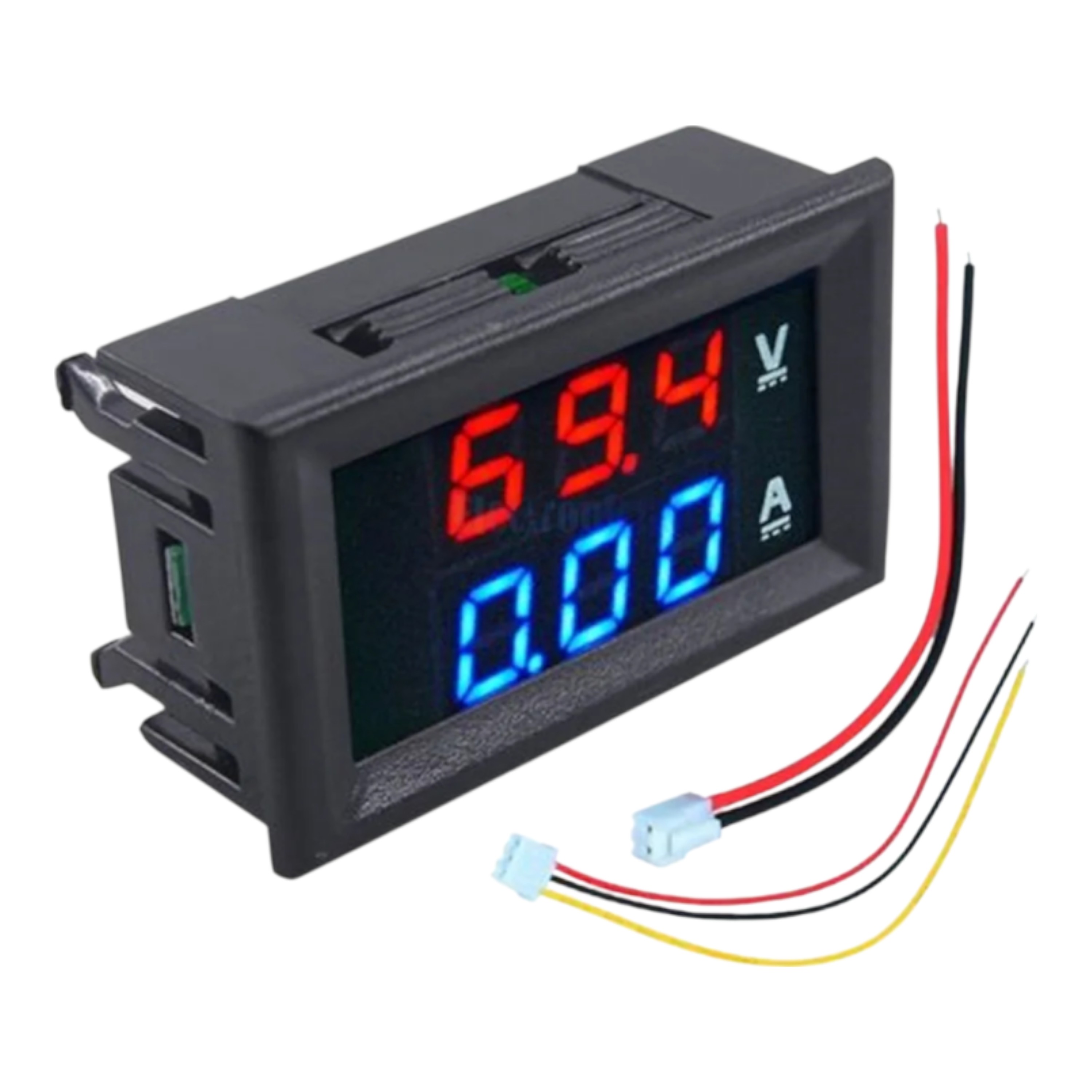 Dijital Dual Voltmetre Ampermetre Volt Akım Ölçer Dc 0-100v 10a Kırmızı-Mavi, Voltmetre, Ampermetre