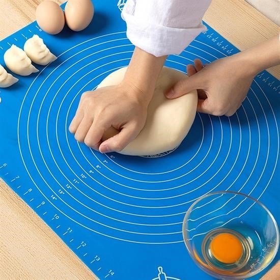 Hamur Açma Matı, hamur yoğurma matı, 40*50 cm Silikon Ölçekli Kullanımı Kolay Hamur Açma Matı Ekmek Mantı Makarna Hamuru Yoğurma