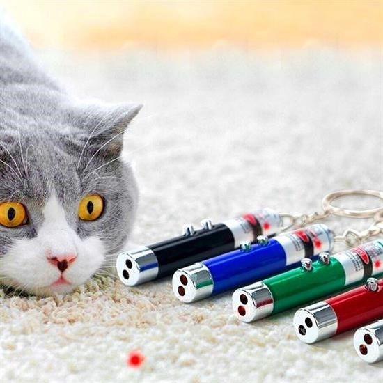 Lazer Oyucağı, Lazer, Kedi Lazeri, 3 Fonksiyonlu Kırmızı Beyaz Işıklı Led Lazer Kedi Köpek Oyuncak Anahtarlık